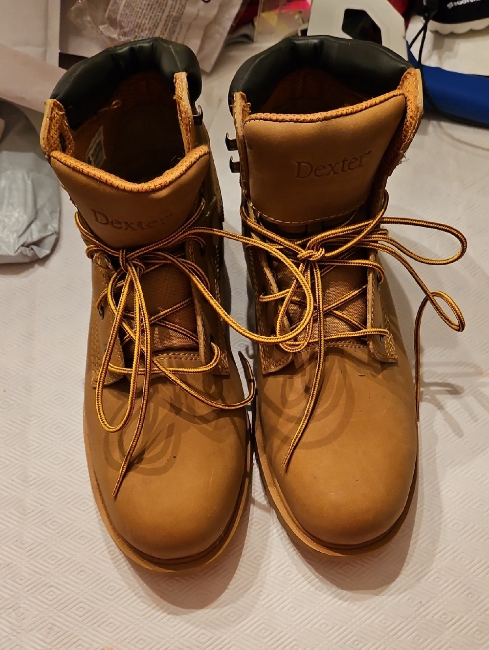 Dexter Men's Tan Work Boots with Lace-Up Design